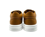 MCM Men's Cognac Brown Visetos Leather Low Top Sneakers