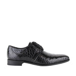 Mezlan Men's Derby Lace Up Black Crocodile Dress Shoes 13863