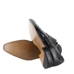 Mezlan Men's Derby Lace Up Black Crocodile Dress Shoes 13863