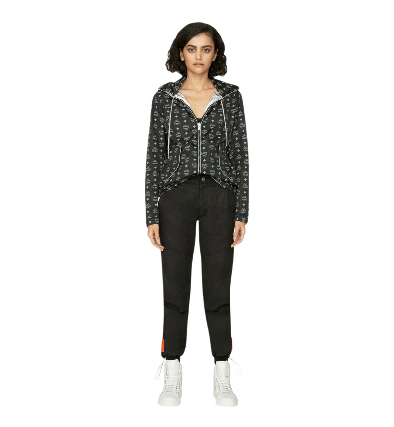 MCM Women's Black Reflective Monogram Windbreaker Jacket S MFJ9ARA02BK