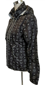 MCM Women's Black Reflective Monogram Windbreaker Jacket S MFJ9ARA02BK