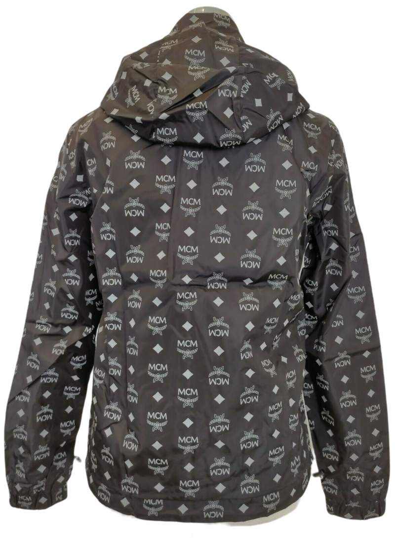 MCM Women's Black Reflective Monogram Windbreaker Jacket S MFJ9ARA02BK