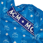 MCM Women's Blue Nylon Bomber Jacket w/White Logo Print IT 38