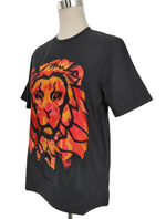 MCM Women's Black Cotton Munich Lion Embroidered Lion Head T-shirt S