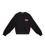 MCM Men's Black Cotton Rubber Logo Oversized Pullover Sweater MHA9ARA30BK (Regular; M)