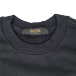 MCM Men's Black Cotton Rubber Logo Oversized Pullover Sweater (Regular; S)