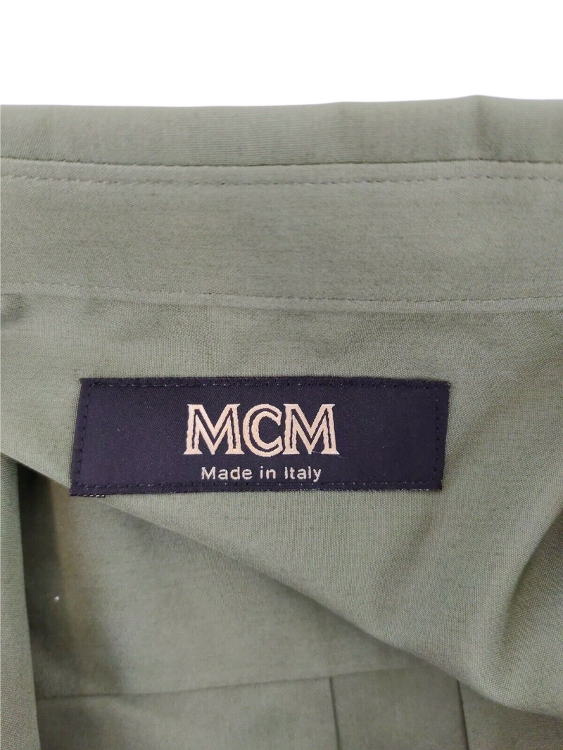 MCM Men's Winter Moss Green Cotton Button Down Dress