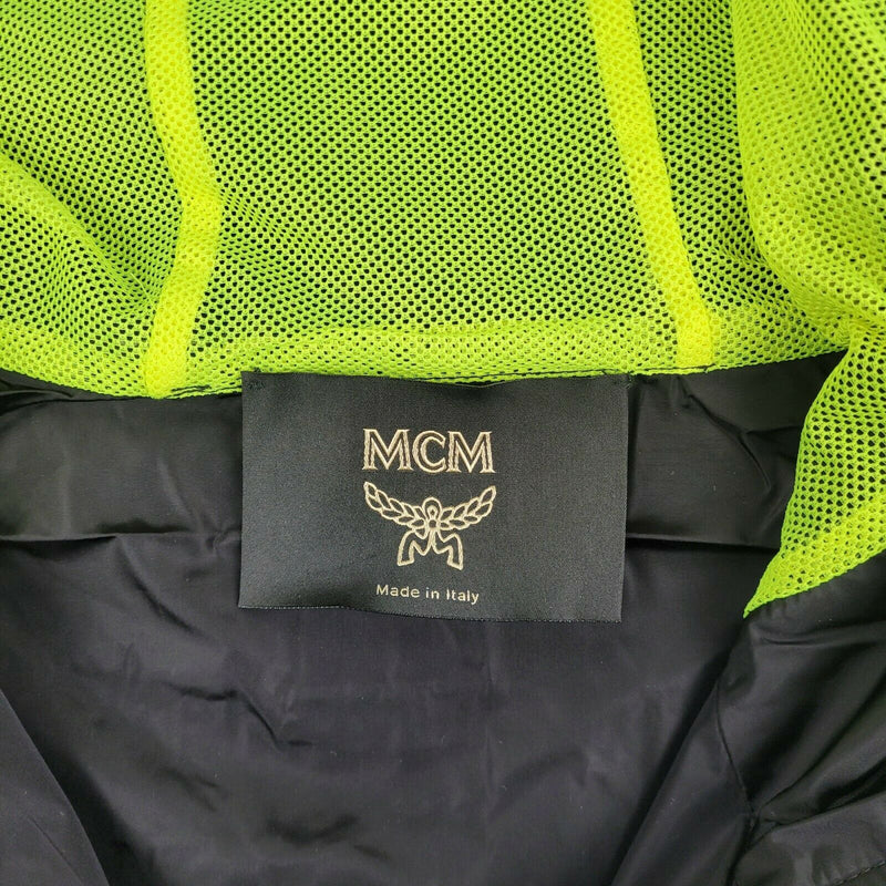 MCM Men's Flo Black Nylon Rubber Logo Parka Windbreak Jacket