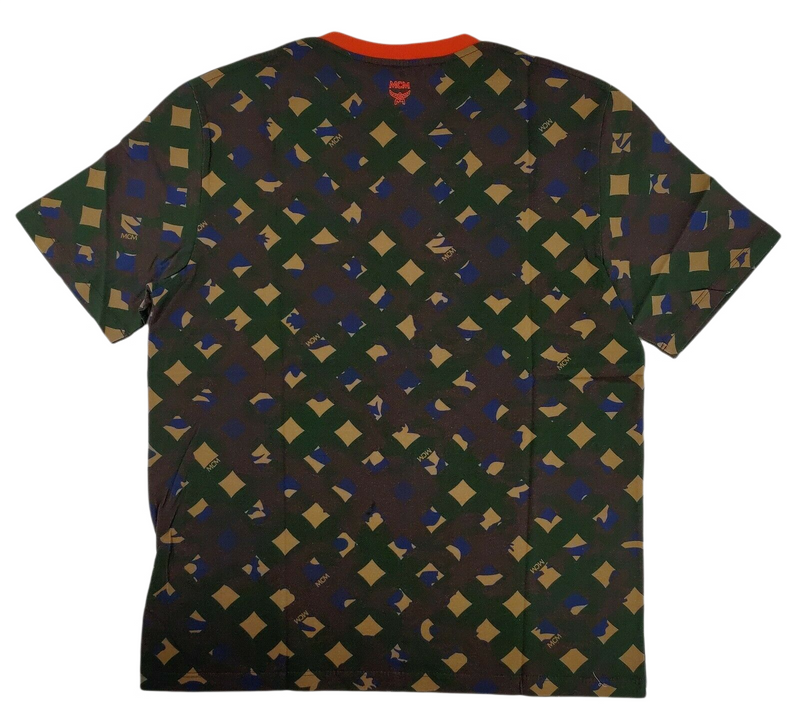 MCM Men's Jungle Green Cotton Camo Lion Chevron-v T Shirt MHT9AMM12G6