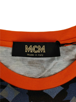 MCM Mens Blue/Gray Cotton Orange Nylon Stripe Camo Lion T-shirt (Regular; S)