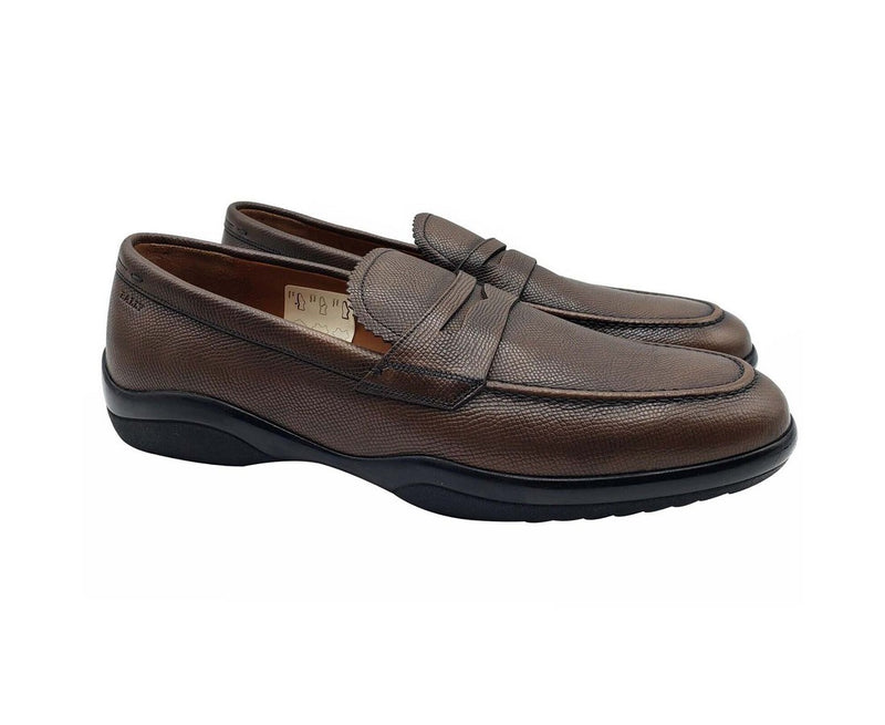 Bally Men's Brown Micson Leather Slip On Loafer Dress Shoes