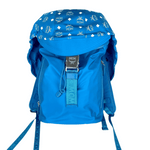 MCM Women's Blue Nylon Luft Hoodie Backpack With Detachable Hood