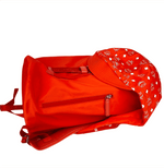 MCM Women's Orange Red Nylon Luft Hoodie Backpack /Detachable Hood