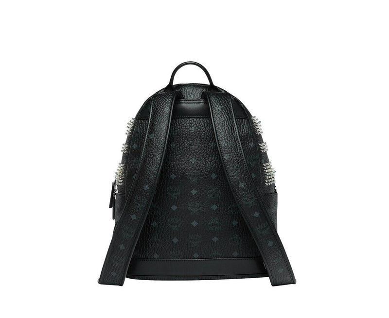 MCM Men's Black Crystal Studs Graded M Visetos Stark Backpack