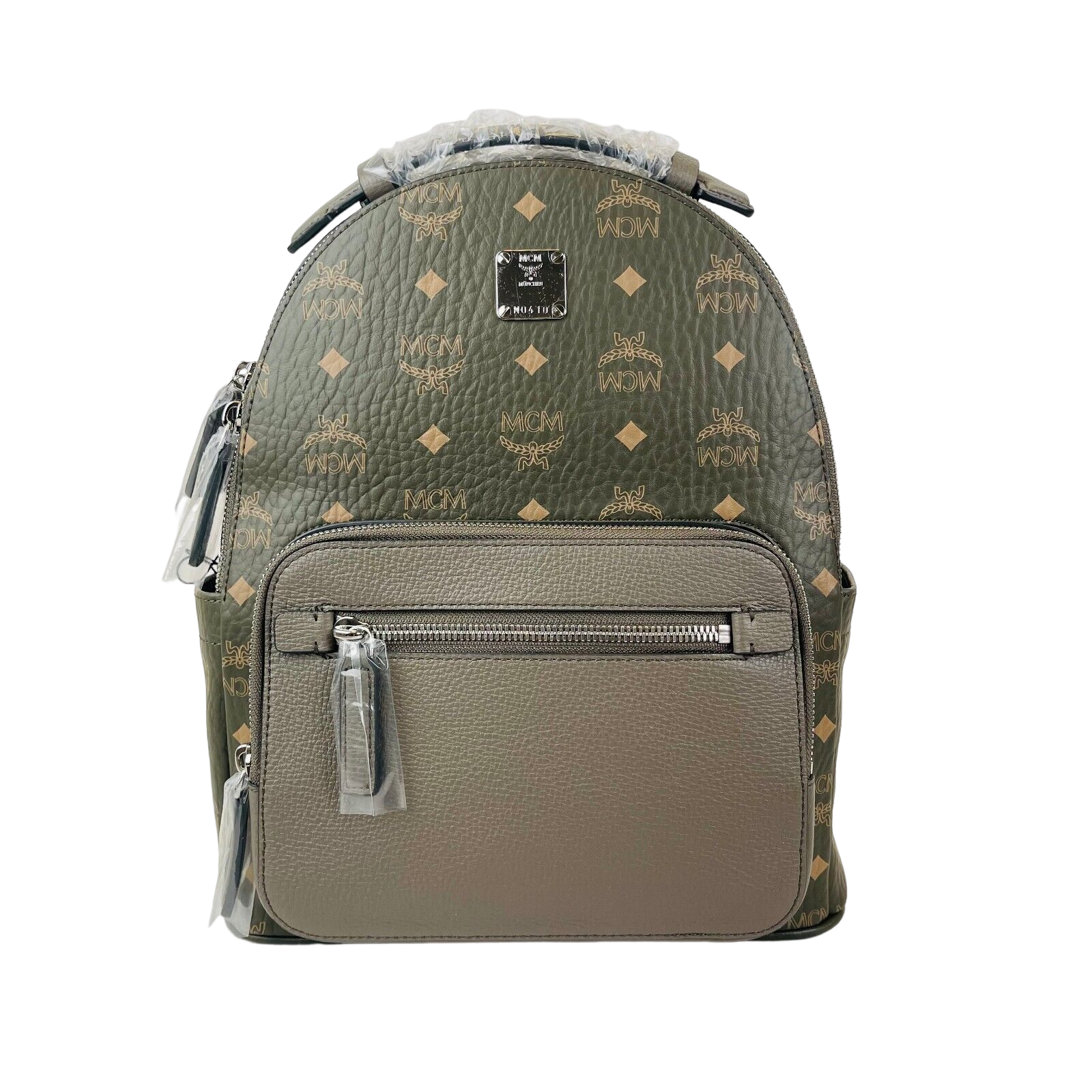 MCM Men Green Sea Turtle Visetos Coated Canvas Small Backpack
