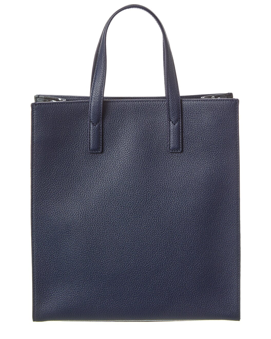 MCM Navy Leather Messenger Tote Bag with Camo Print