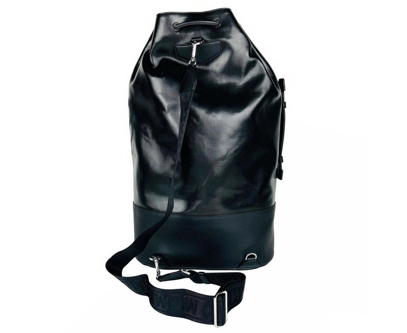 MCM Men's Black Tivitat Coated Canvas Large Drawstring Sling Backpack