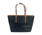 MCM Women's Black Monogram Visetos Medium Shopper Tote Bag