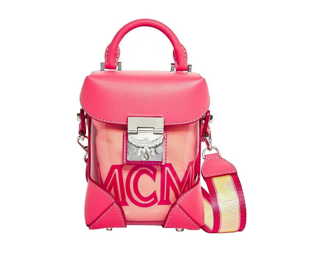 MCM Women's Teaberry Pink Berlin Mini Transparent Crossbody Bag MWRASBF04QE001