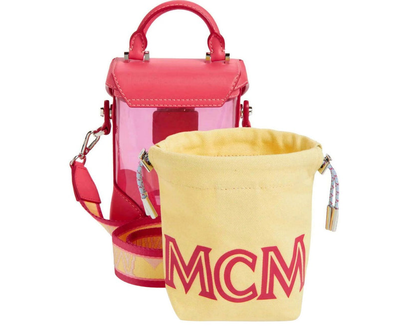 MCM Women's Teaberry Pink Berlin Mini Transparent Crossbody Bag MWRASBF04QE001