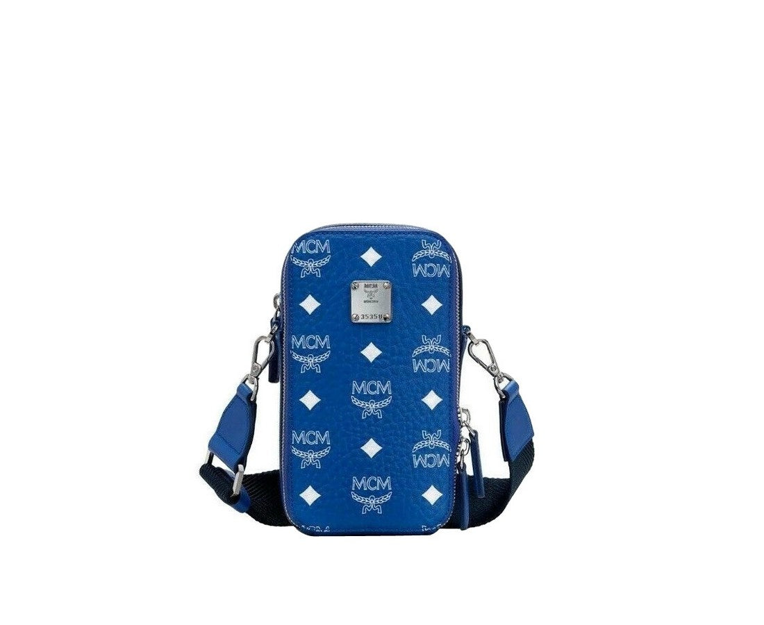 Blue Visetos Crossbody Camera Bag