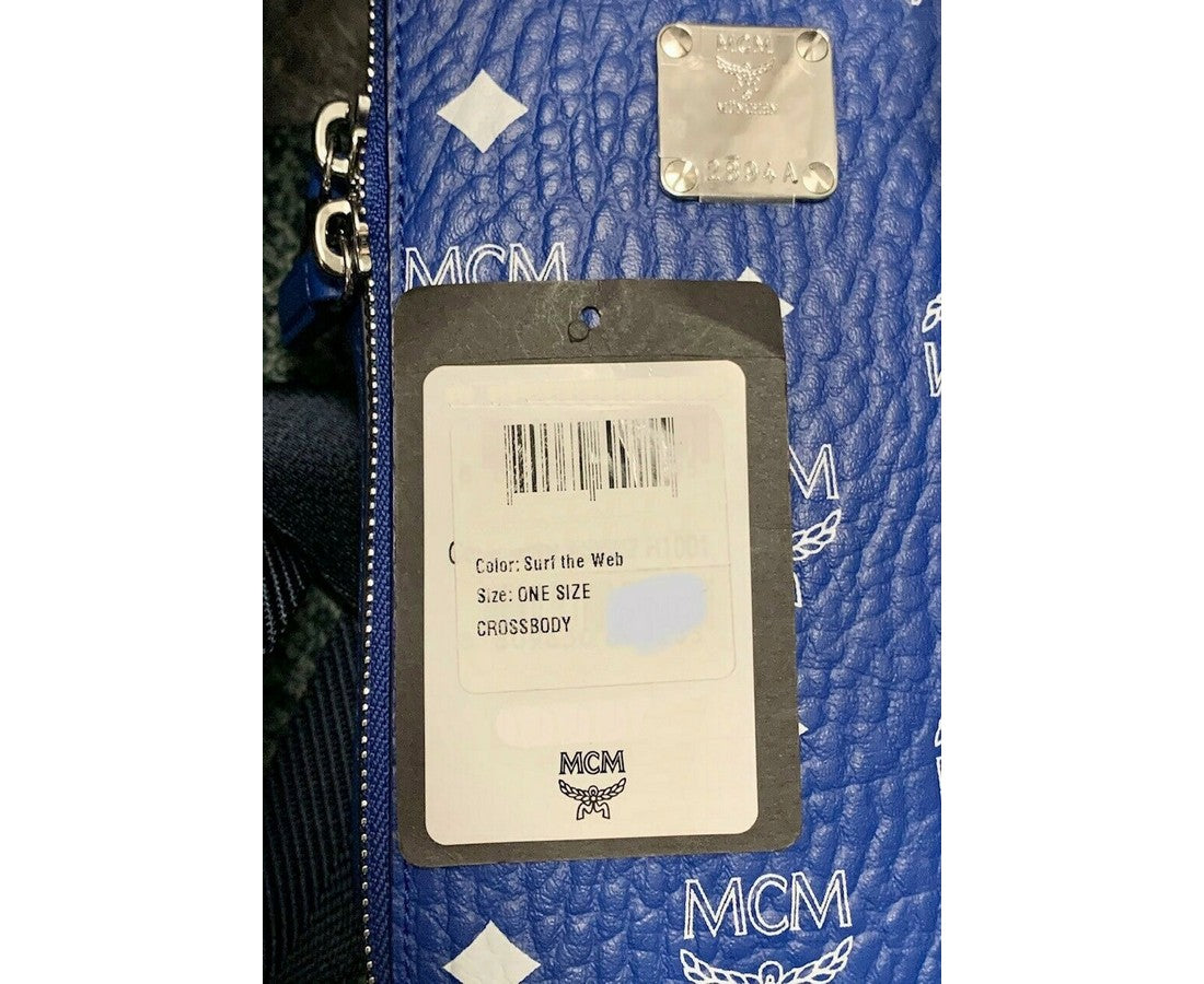 MCM Crossbody Bag Visetos Surf the Web Blue