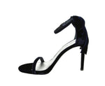 Stuart Weitzman Women's Navy Velvet Ankle Strap Mybow Sandal