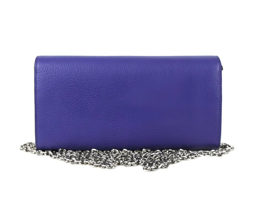 MCM Women's Spectrum Blue Leather Patricia Studded Large Chain Wallet MYL9SPA40HG001