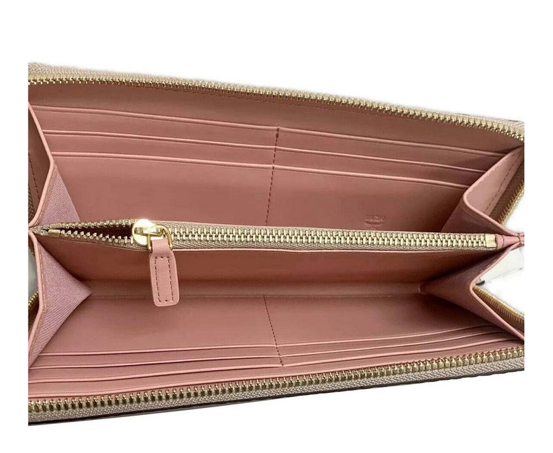 MCM Women's Beige Visetos Coated Canvas Zip Around Rabbit Wallet myl9sxl67ig001