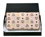 MCM Women's Beige Visetos Coated Canvas Zip Around Rabbit Wallet myl9sxl67ig001