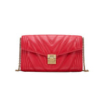 MCM Women's Red Quilted Leather Millie Crossbody Chain Bag MYZ9AME42RU001