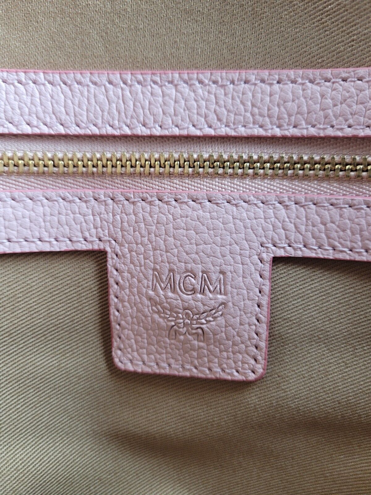 MCM Pink Shoulder Bag Clutchback Pouch 20 x 28cm WOMEN Ship From Japan