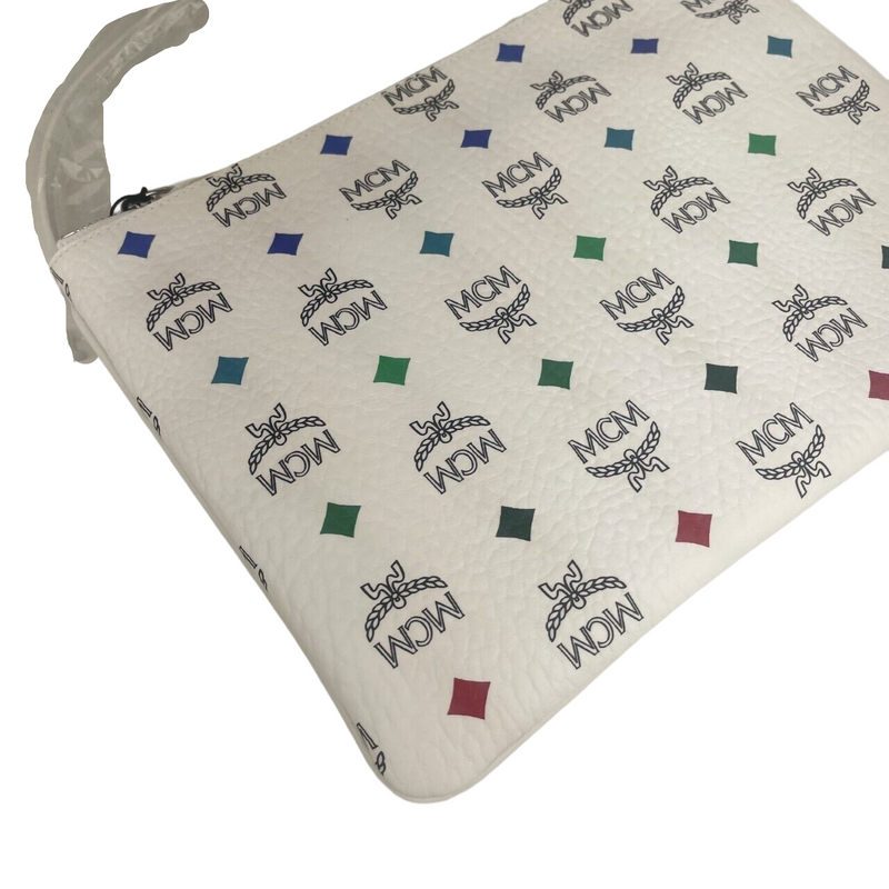 MCM Women s White Rainbow Visetos Coated Canvas Crossbody Bag