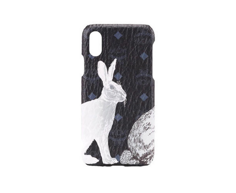 MCM Unisex Black Visetos Hide And Seek Bunny iPhone X Case mze9avi14bk001