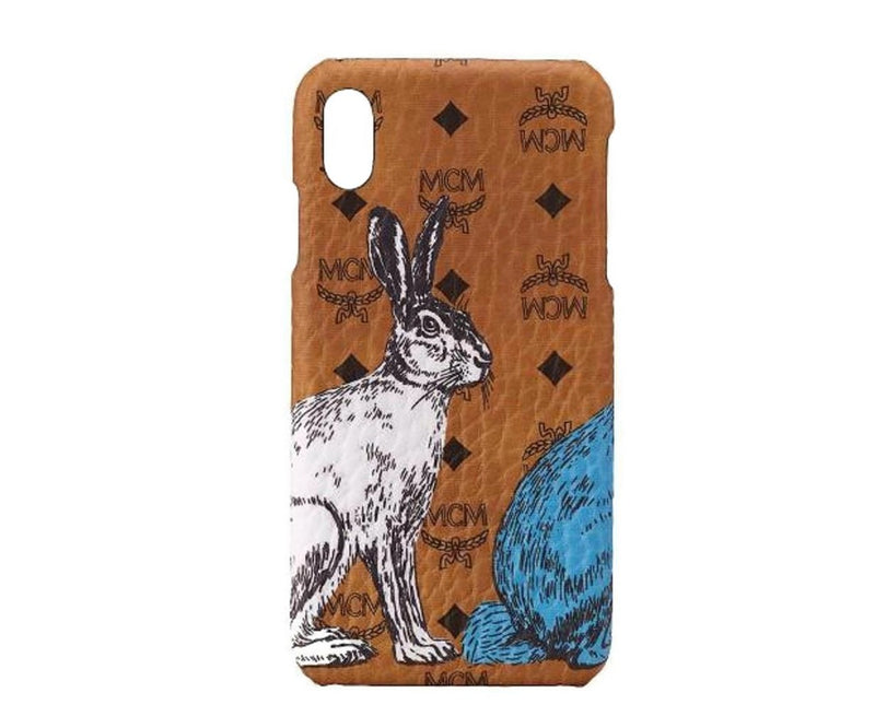 MCM Unisex Brown Cognac Visetos Hide And Seek Bunny IPhone XS Max Case MZE9AVI15CO001