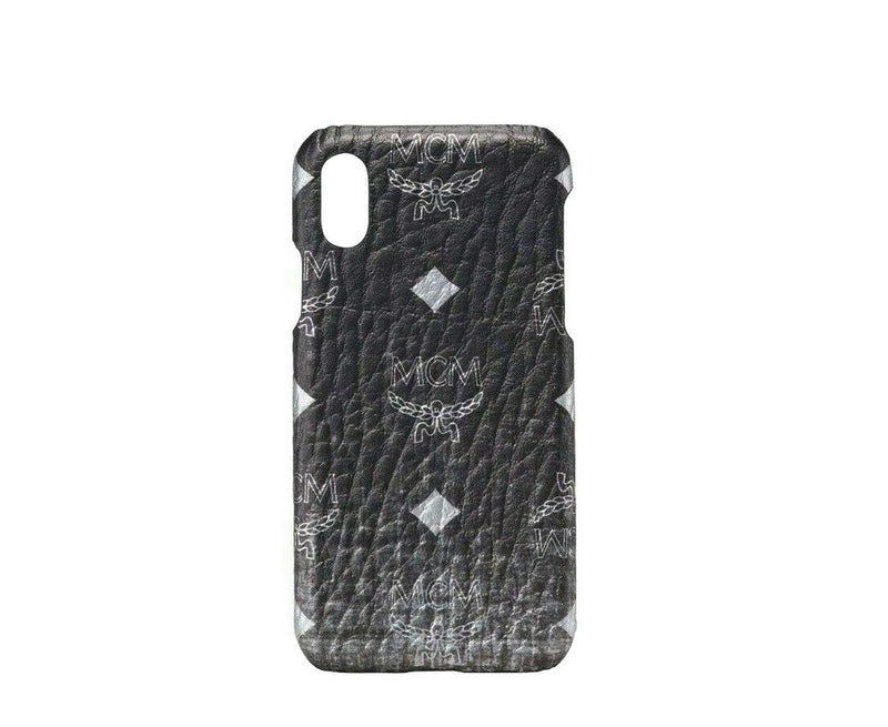 MCM Unisex Black / Silver Gradation Visetos IPhone XS Cell Phone Case MZE9AVI48SV001