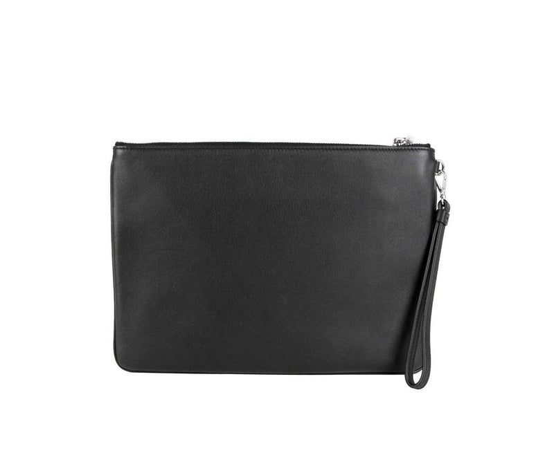 MCM Unisex Black Nappa Leather Studded Robert Wristlet Zip Pouch MZZ9SRO32BK001