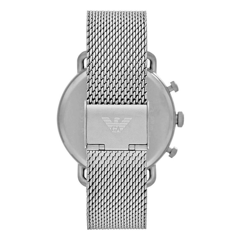 Emporio Armani Sophisticated Silver Steel Chronograph Men's Watch