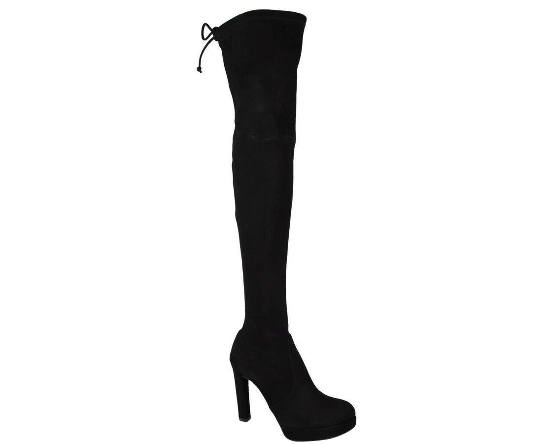 Stuart Weitzman Women's Plathighland Black Suede Over-the-knee Boot