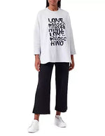 Love Moschino Glittered Cotton Oversized Sweatshirt - Women's Grey