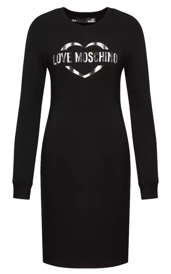 Love Moschino Chic Cotton Blend Logo Women's Dress