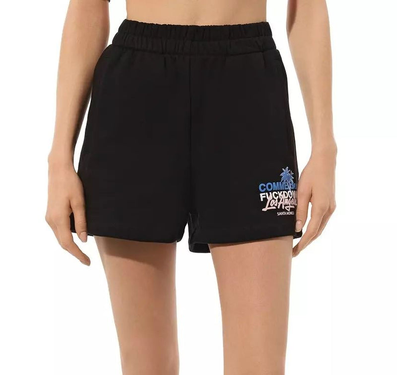 Comme Des Fuckdown Chic Black Cotton Shorts with Side Women's Pockets