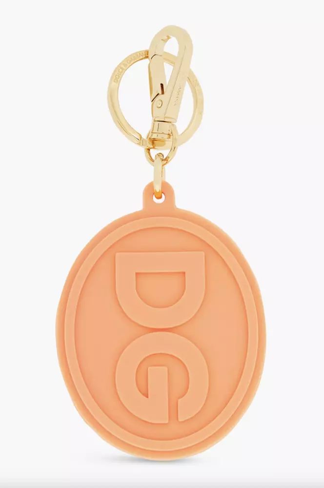 Dolce & Gabbana Elegant Orange Keychain with Gold Men's Hardware