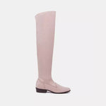 Charles Philip Elegant Beige Suede Leather Knee-High Women's Boots