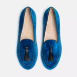 Charles Philip Elegant Silk Fabric Tasseled Men's Loafers
