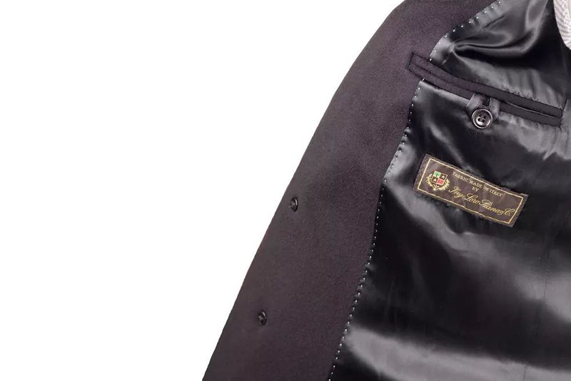 Made in Italy Elegant Black Virgin Wool Men's Men's Coat