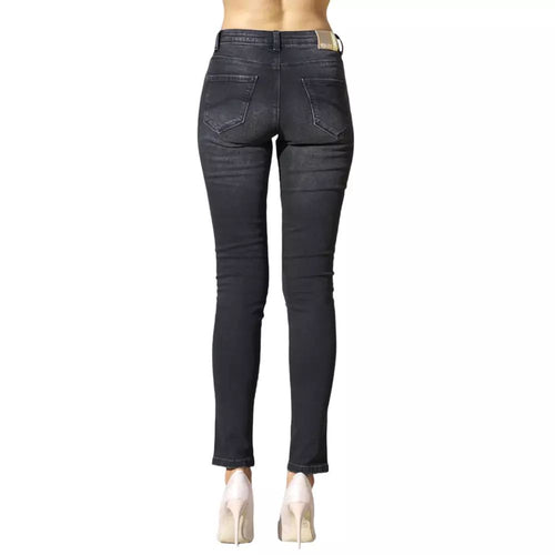 Yes Zee Chic Black Medium Waist Skinny Women's Jeans