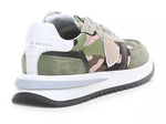 Philippe Model Chic Army Suede-Trimmed Fabric Women's Sneakers