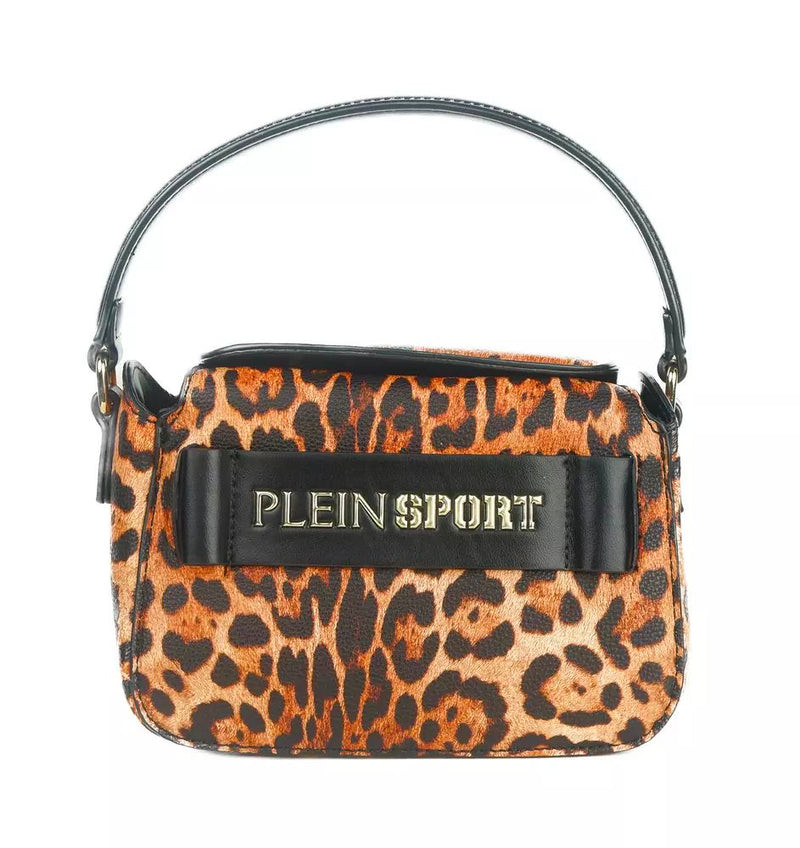 Plein Sport Chic Leopard Print Shoulder Bag with Logo Women's Detail