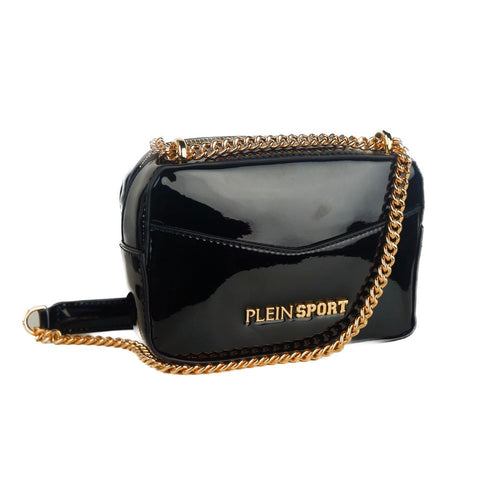 Plein Sport Elegant Black Chain Strap Shoulder Women's Bag